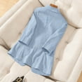 thumbnail image 7 of TKLPEHG Blazer for Women 3/4 Sleeve Elegant Office Business Casual Blazer Jacket Spring Summer Suit Jackets (Light Blue,XXL), 7 of 7