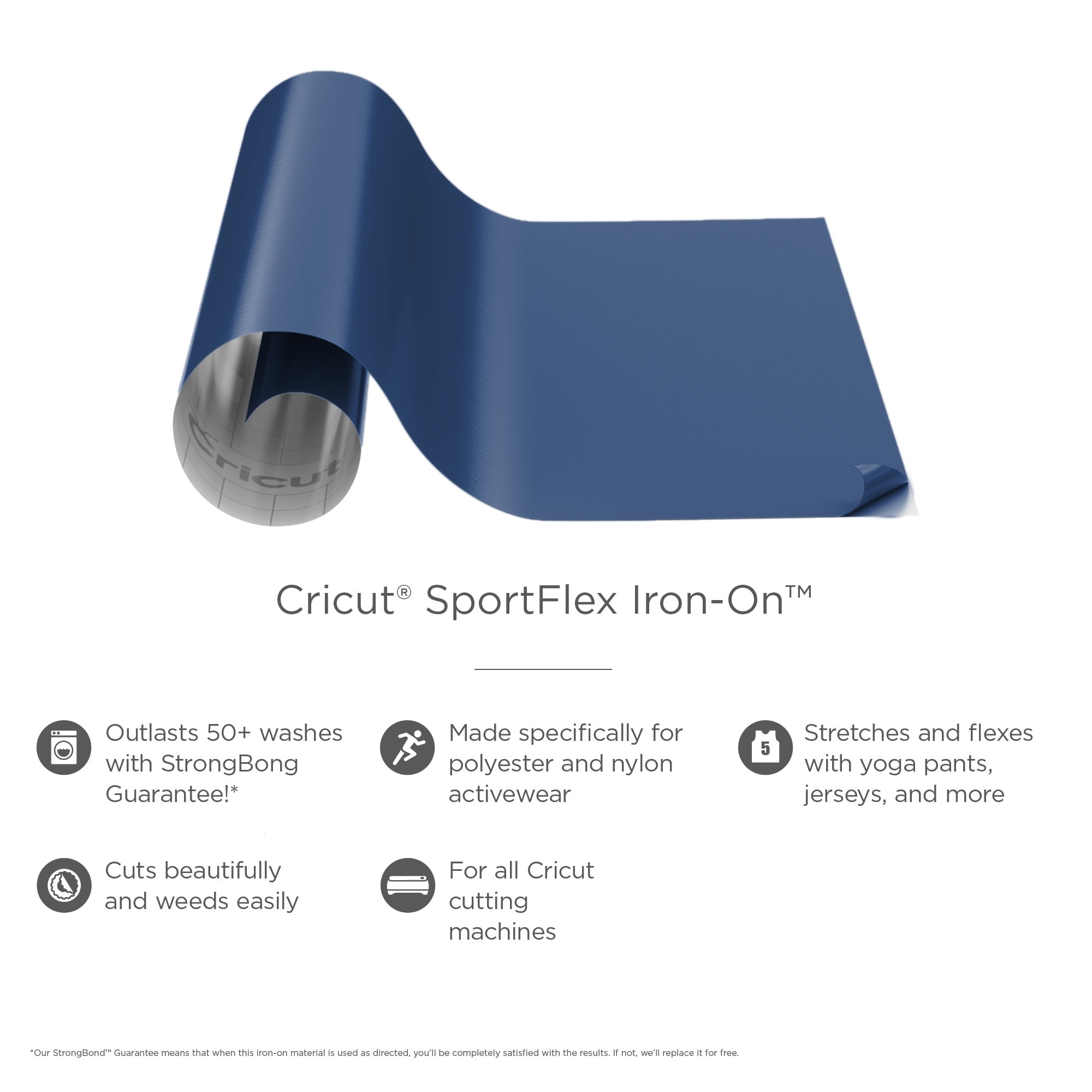Cricut SportFlex Iron-On Vinyl, Midnight Blue, 11.8" x 24"