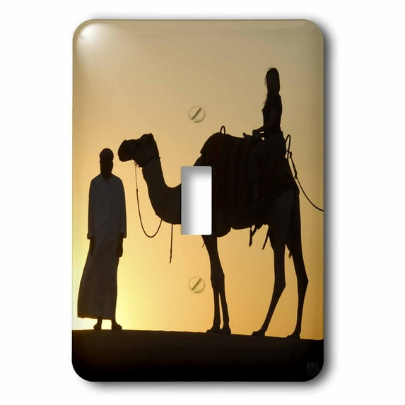3dRose Desert Camels are a way of transportation,and are also used for racing at Dubai Camel Racecourse - Single Toggle Switch (lsp_10066_1)
