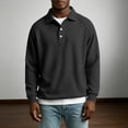 thumbnail image 5 of Knit Polo Shirts Mens Long Sleeve Casual Polo Sweaters Shirt Waffle Textured Collared Sweater Dark Gray M, 5 of 7