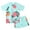 A Cyan Flower, variant on Girls Short Sleeve Swimsuit 2-Piece Tankini UPF 50+ Rash Guard Set,Size 5-12