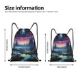 thumbnail image 2 of Saiise Fantasy Landscape Starry Night Pattern Sports Drawstring Backpack - String Swim Gym Bag with Wet Proof Pocket for Women&Men-Medium, 2 of 6