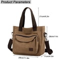 thumbnail image 4 of Sunyuer Canvas Tote Bag for Women, Crossbody Bag Handbag with Zipper Shoulder Bag for Shopping Travel Work, 4 of 6