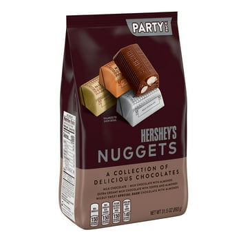 HERSHEY'S NUGGETS Assorted Chocolate Silver and Gold foil, Easter Candy Mix Bulk Party Pack, 31.5 oz