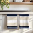 thumbnail image 7 of Navy Beige Striped Kitchen Towels Set of 1, Gradient Geometric Blue White Absorbent Dish Towels for Kitchen, Microfiber Hand Towel, Quick Drying Tea Towel for Cleaning Decorative Dishcloths, 7 of 7