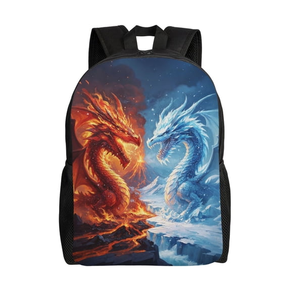 Fire Ice Dragon Backpacks Travel Laptop Backpack Lightweight Bookbags Casual Daypack