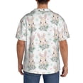 thumbnail image 5 of Wukai Rabbit And Flower Men's Casual Short-Sleeve Button Down Shirt - Lightweight Summer Dress Shirt for Daily Wear-, 5 of 7