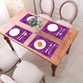 thumbnail image 6 of ZNDUO Placemats, 4 PCS Heat Resistant Stain Resistant Woven PVC Insulation Placemats, Durable Washable Elegant Table Mats for Dining-Purple Triangle Mosaic, 18"x12", 6 of 6