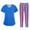 01-Blue, variant on Women’s 4th of July Scrub Set, 250th Anniversary USA V-Neck Short Sleeve Top & Jogger Pants, Quick Dry Medical Uniform with Pockets for Nurses 01-Blue XXL