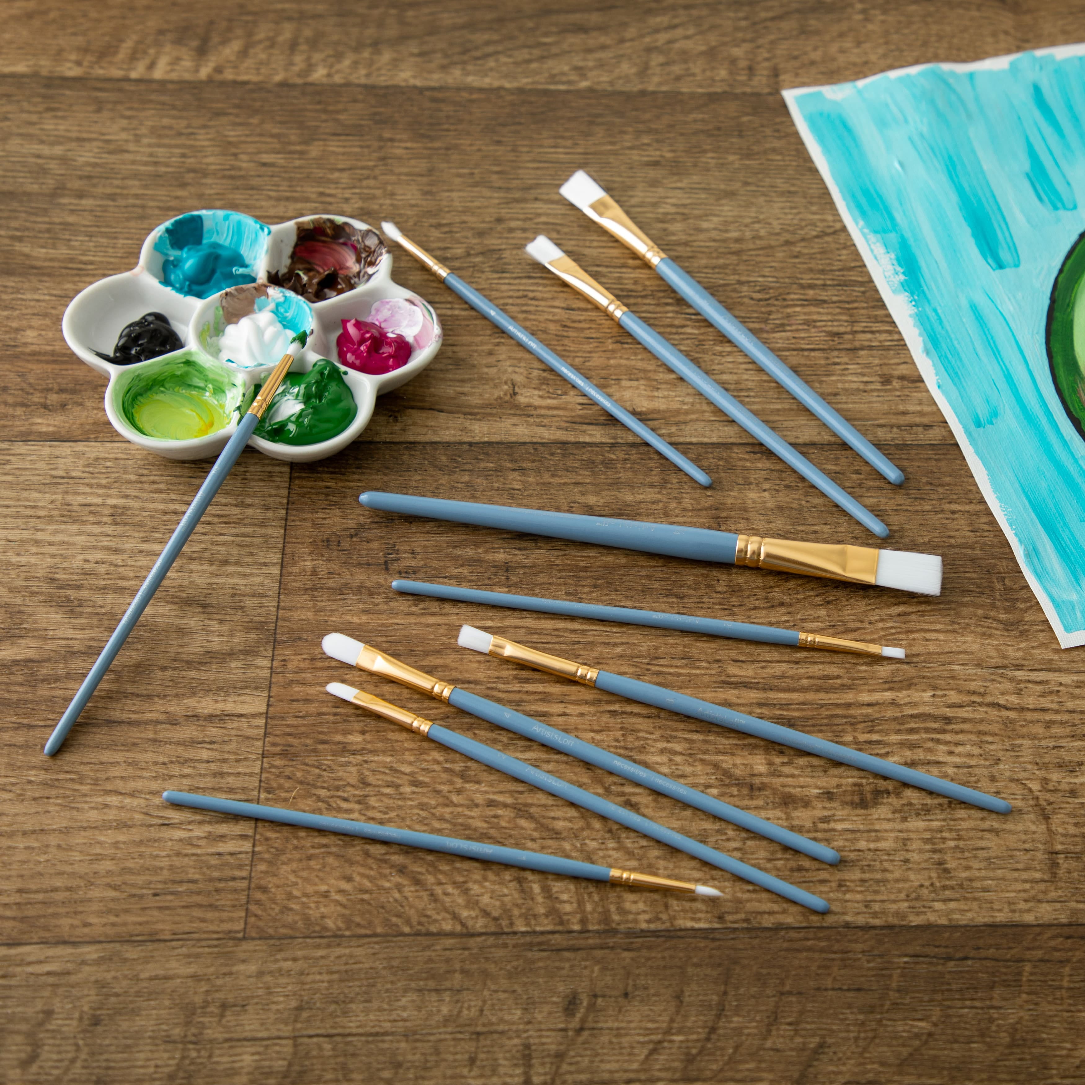 12 Packs: 10 ct. (120 total) Necessities™ Brown Synthetic Watercolor Brush  Set by Artist's Loft™