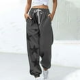 thumbnail image 2 of Sweatpants for Women 2025 Elastic High Waisted Star Patchwork Cinch Bottom Sporty Jogger Baggy Lounge Bottoms with Pockets, 2 of 5
