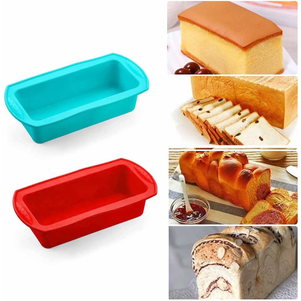 2 Pieces Silicone Bread Loaf Mold, Nonstick Rectangular Cake Mold