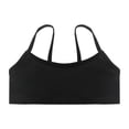 thumbnail image 3 of OOOUM Girls Basic Swim Bikini Top Adjustable Spaghetti Strap Solid Color Tank Top Stretch Breathable Layering Vest For Summer Beach Black 5-6 Years, 3 of 9