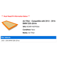 thumbnail image 2 of Air Filter - Compatible with 2012 - 2016 BMW 528i xDrive 2013 2014 2015, 2 of 2