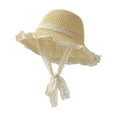 thumbnail image 3 of Women's Summer Sun Hat Wide Brim Straw Beach Hat With Lace Trim Adjustable Tie For Outdoor Travel Gardening Vacation Woman Trucker Hat Beautiful Mind Hat Clothes for Travel Women Womens Beach Bags, 3 of 3