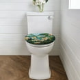 thumbnail image 2 of ZIATUBLE Palm Leaf Flower Toilet Lid Seat Cover Oil Painting Toilet Seat Covers for Bathroom Elongated Decor Toilet Seat Covers Lids One Piece Toilet Lid Cover Fits Most Toilet Lids, 2 of 6