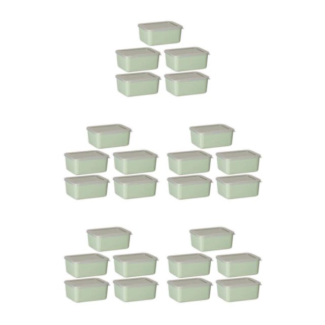 Naiovety Recipientes de plástico transparentes para alimentario - Para almacenar ingredientes secos y líquidos Tapa hermética verde 5 uds. Type2 NO2
