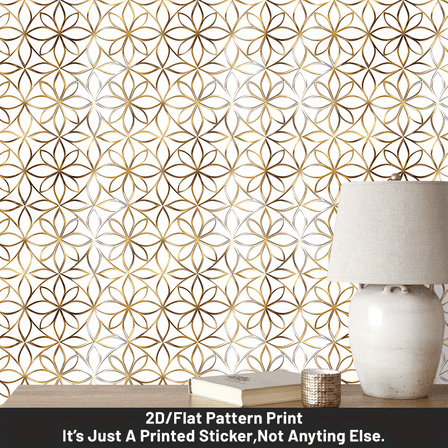 1 piece, self-adhesive and removable wallpaper wall sticker, 2D flat retro petal pattern PVC wallpaper, can be spliced, home background wall decoration wallpaper, suitable for kitchen, living room, b
