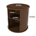 thumbnail image 4 of GZXS Mid-Century Modern Cylinder Nightstand with Charging Station, 23.62" Round Side Table with Sliding Door and 2-Tier Storage, for Bedroom & Living Room, Walnut Finish, 4 of 10