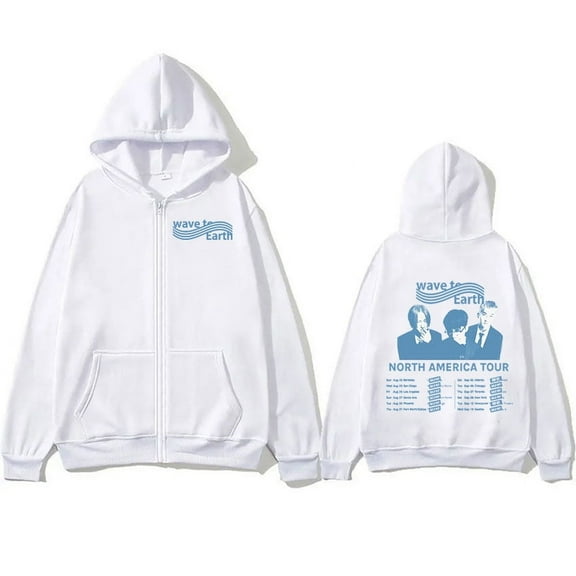 Wave To Earth Tour 2024 Zipper Hoodie Men Hip Hop Korean Pullover Sweatshirt Unisex Jacket Fashion Oversized Hoodies Streetwear