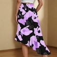 thumbnail image 4 of Karight Women’s Summer Boho Skirt High Waist Tiered Elastic Waist Flowy Swing Pleated Long A-Line Maxi Skirts, 4 of 7