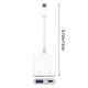 thumbnail image 3 of Adaptador OTG tipo C con fuente de alimentación USB 3.0 Convertidor externo de disco U para teléfonos móviles Adaptador dos en uno, 3 of 8