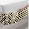 thumbnail image 2 of Oriental Bed Skirt, Simplistic Folkloric Motif with Eastern Star and Squares, Elastic Bedskirt Dust Ruffle Wrap Around for Bedding Decor, 4 Sizes, Mustard Grey, by Ambesonne, 2 of 2