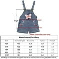 thumbnail image 4 of Peacolate 5-10T Little&Big Girls Adjustable Straps Short Overalls Jeans Outfits,Butterfly,5-6Years, 4 of 4
