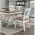 thumbnail image 4 of Attractive White Finish Dining Chairs 2pc Set Upholstered Seat x-Back Design Kitchen Dining Furniture Side Chairs, 4 of 7
