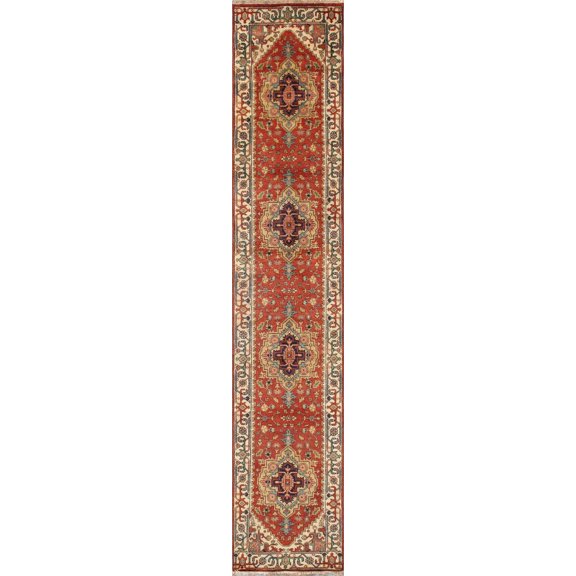 Pasargad Home pb-10b ivo rnr 2.8x8 2 ft. 8 in. x 7 ft. 11 in. Serapi Collection Hand-Knotted Wool Rug