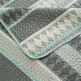 thumbnail image 6 of JML Bedspread Set 3-Piece King Size, Soft Reversible 1 Quilt & 2 Shams Quilt Coverlet Set, Stripe Grey Green, 6 of 7