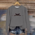 thumbnail image 2 of IDOCLOTHES Halloween Sweatshirt Women Oversized Cute Back Cat Printed Fall Sweaters for Women Going Out Tops Womens Fall Fashion Clothing Women's Outfits Grey, L, 2 of 4