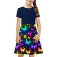 thumbnail image 2 of ATOGUTA Princess Dresses for Girls Short Sleeve Casual T-Shirt Dress Summer Clothes for Children Multicolor, Size 4T-14, 2 of 5