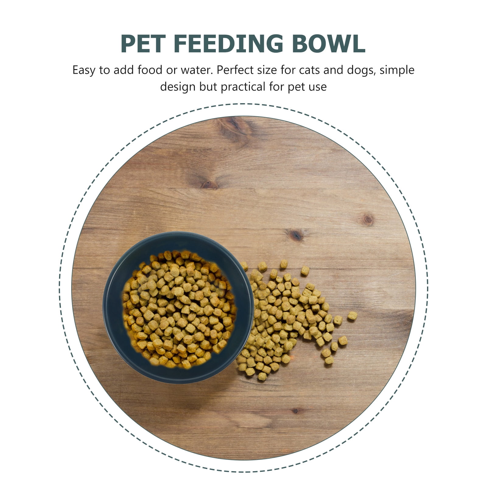 PBPBOX Indoor Pet Bowl Cat Bowl Ceramic Navy 1Pack