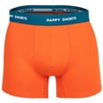 thumbnail image 4 of Happy Shorts Calzoncillos para Hombre, Paquete de 3 - Retro Jersey, Cintura con Logotipo Naranja/Negro/Turquesa 2XL (XX-Large), 4 of 7