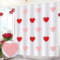 thumbnail image 7 of Shower Curtain, Tufted Embroidery Shower Curtain for Bathroom Waterproof Fabric with 12 Hooks Romantic Jacquard Bathroom Decorations 72 X72 Inch(Pink,Valentine''s Day), 7 of 7