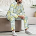 thumbnail image 5 of Mens Pajamas Set, leaves yellow Button Down Long Sleeve Loungewear Sleepwear Pjs sets for Men, 5 of 5