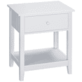 thumbnail image 1 of HOMCOM Table de Nuit Moderne, Table d'Appoint avec Tiroir et Tablette de Rangement, Blanc, 1 of 10