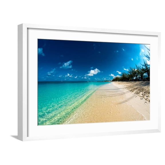 Art.com Cayman Islands Beach Photo by Bill Carson Photography, White Frame Wall Art, 29" x 21"