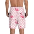 thumbnail image 2 of Balery Cute Flamingo with Heart Men's Cotton Knit Pajama Shorts Waistband & Pockets,Short Pajama Pants-Large, 2 of 8