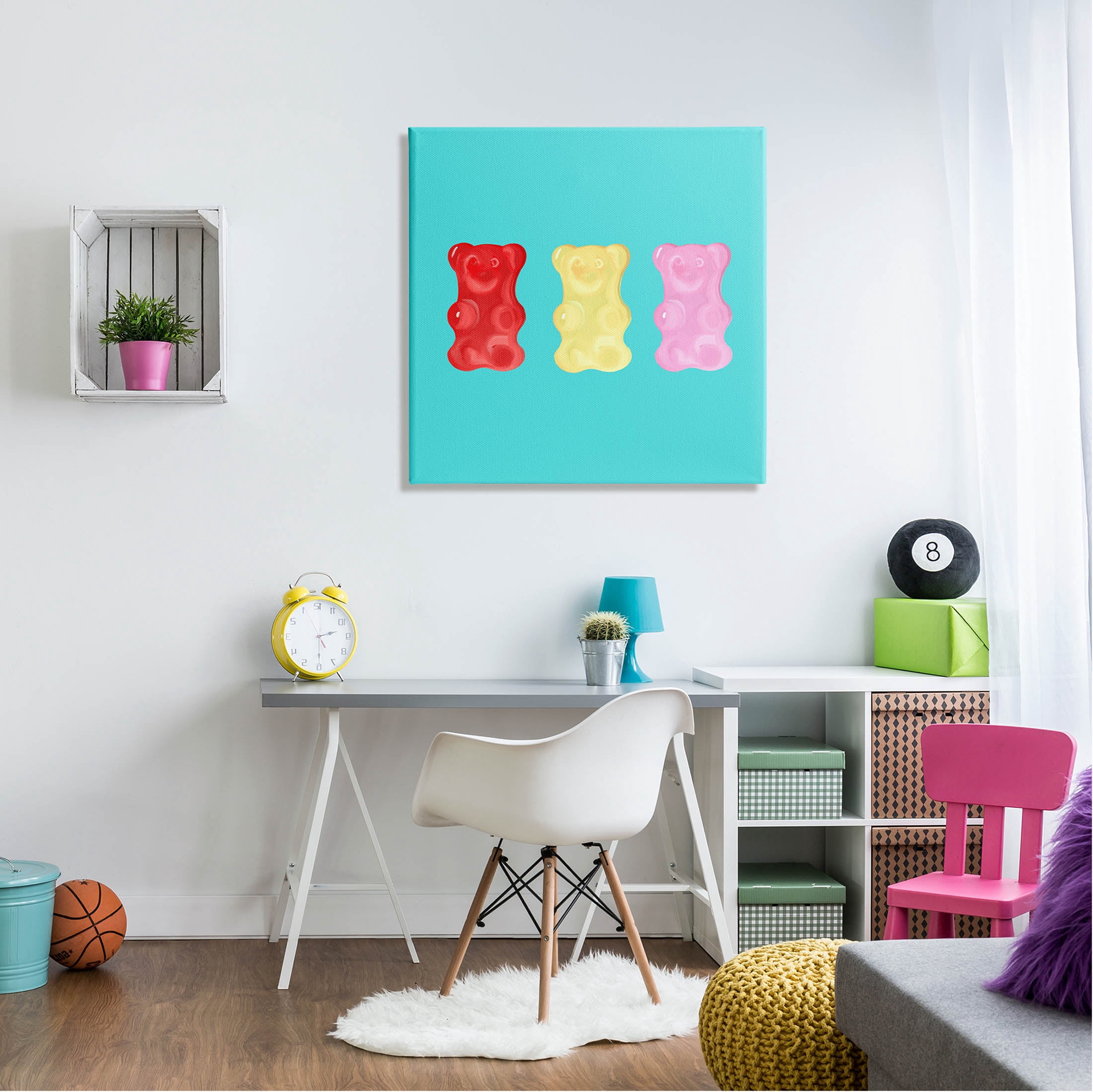 Stupell Industries Cute Gummy Bear Candies Graphic Art Gallery Wrapped Canvas Print Wall Art, Design by Ashley Singleton
