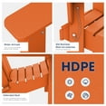 thumbnail image 3 of Wulful Folding Plastic HDPE Patio Adirondack Chair, Orange, 3 of 5