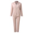 thumbnail image 4 of 2025 Ensembles de Pyjama pour Femmes Femmes Décontracté Col à Revers Bouton Pyjamas Mignons pour Femmes Grande Taille Imprimé à Carreaux Ensemble Deux Pièces Short de Sommeil pour Femmes Pyjama à Manches Longues Ensemble pour Femmes, 4 of 6