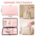 thumbnail image 4 of ILAVYO 18Pcs Manicure Set, Stainless Steel Nail Care Kit with Nail Clippers, Grooming Tools and Travel Case, Peach Pink, 4 of 7