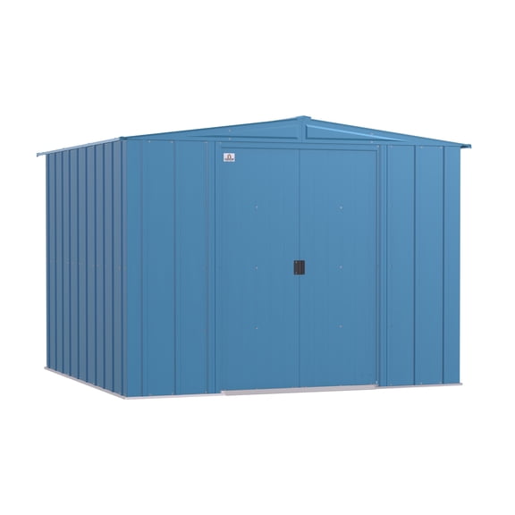Classic Steel Storage Shed, 8X8, Blue Grey