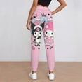 thumbnail image 3 of Kuromi & My Melody Joggers for Women Soft Cozy Sweatpants Cuffed Tapered Casual Yoga Pants with Pockets M, 3 of 8