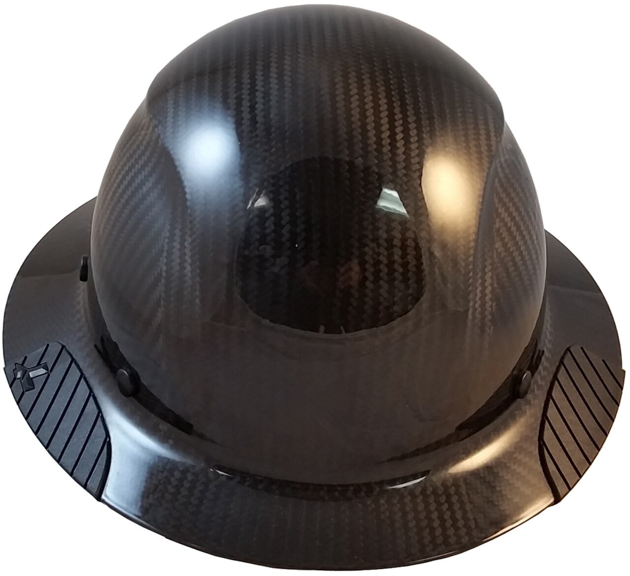 DAX Actual Carbon Fiber Material Hard Hat with Tote Bag - Full Brim Glossy Black