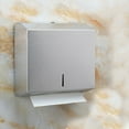 thumbnail image 2 of Wall-Mounted Paper Towel Dispenser Brushed Finish Stainless Steel Large Capacity Bathroom Hand Towel Kitchen Tissue Holder Box with Keys Design, 2 of 13