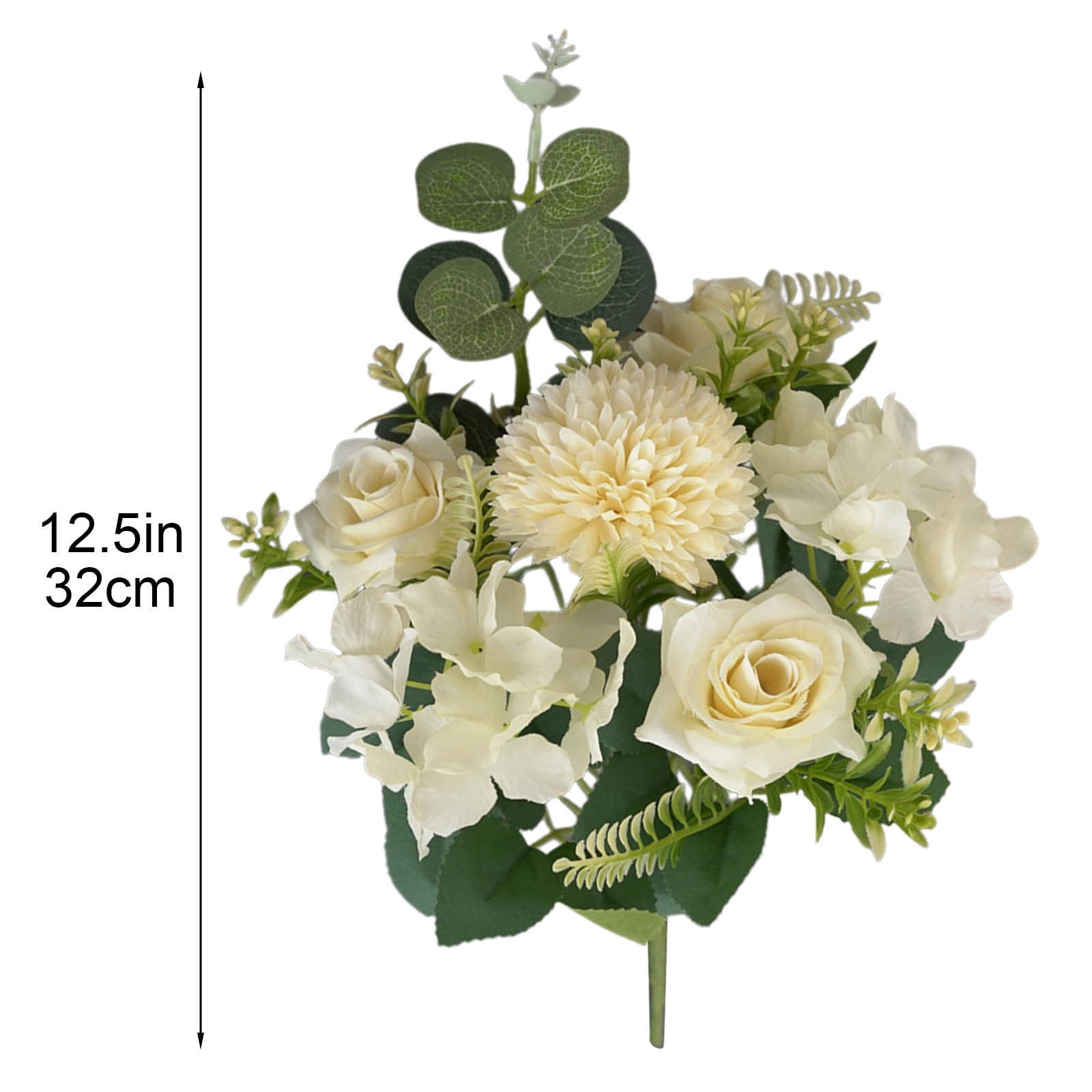 Silk Artificial Flowers for Outdoors, Simulated Fake Flowers in Vase, Artificial Flowers with Stem for Home Wedding Party Holiday Decorations(White)
