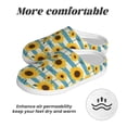 thumbnail image 6 of Lsque White Blue Striped Sunflower Pattern Womens Comfort Cotton on Scuff With Memory Foam and Anti-skid Sole Slipper-42/43, 6 of 7